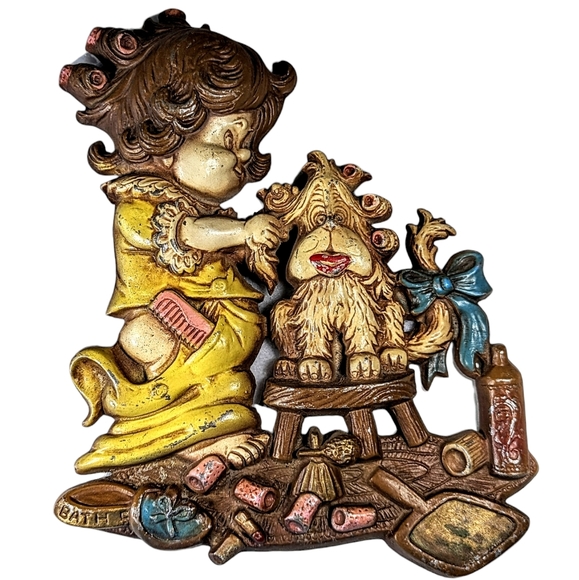 Sexton Wall Decor Sexton Vintage Retro Cast Metal Wall Plaque Girl